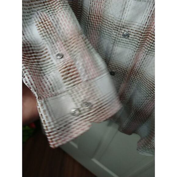 Tasso Elba Men's XL Shirt Plaid Button Collared Long Sleeve Dress Shirt - Picture 6 of 8